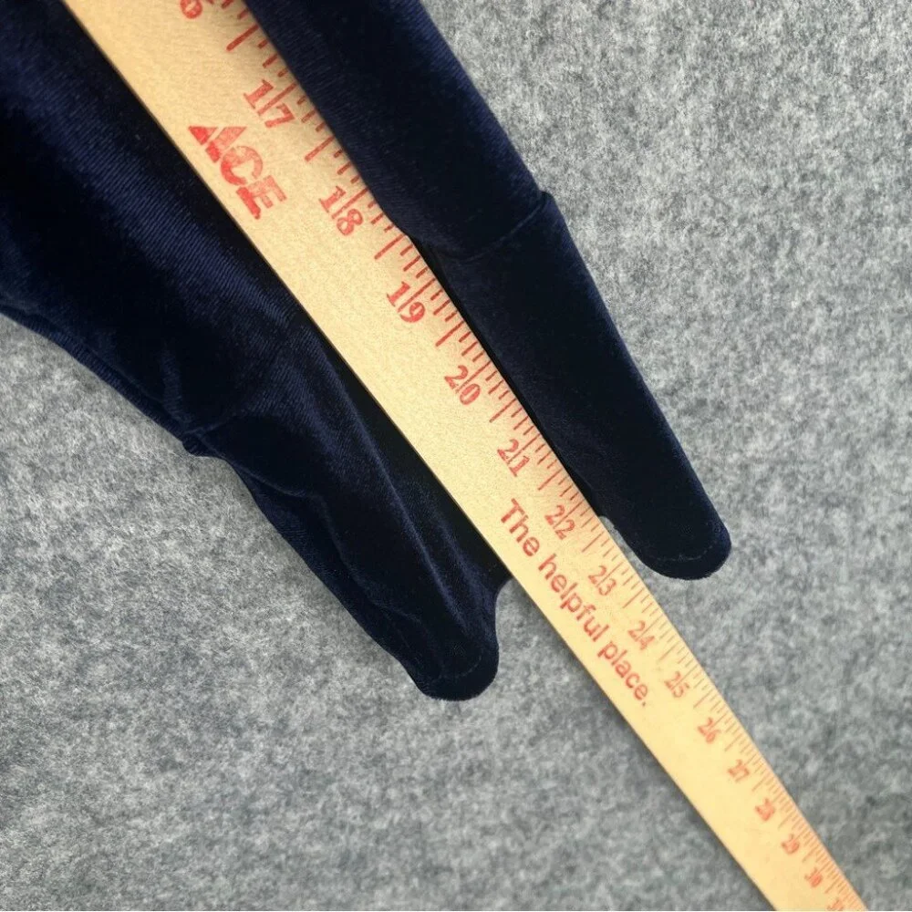 R. VIVIMOS Blue Velvet and Chiffon Jacket Duster Witchy Cloak Size Large - Picture 11 of 12